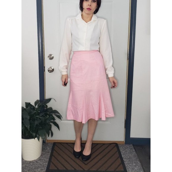 Vintage 70s(?) Homemade Pink‎ Skirt and Blazer - Picture 4 of 5